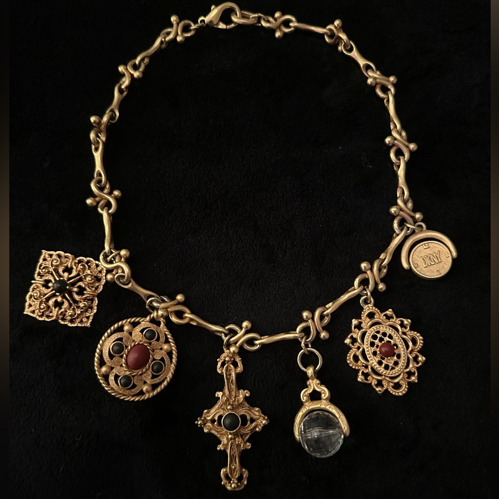 DKNY Vintage Gold Charm Necklace